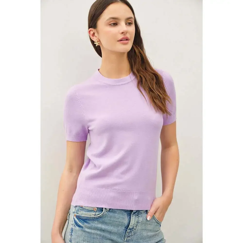 Essential Short Sleeve Sweater Top